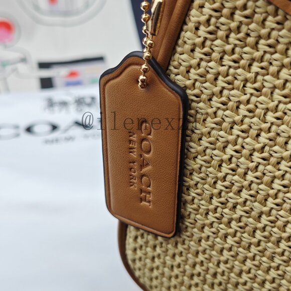 Coach Teri Straw Shoulder Bag - Picture 6 of 12